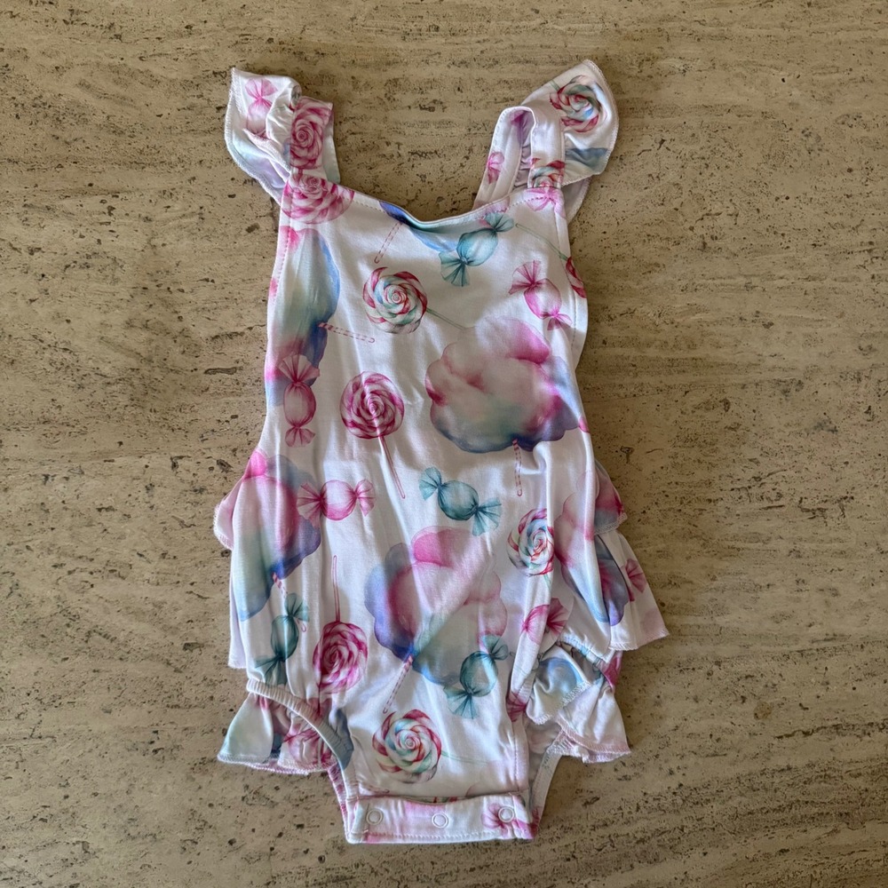 NWT Posh Peanut 6/12‎ months Sweets Bubble romper A17